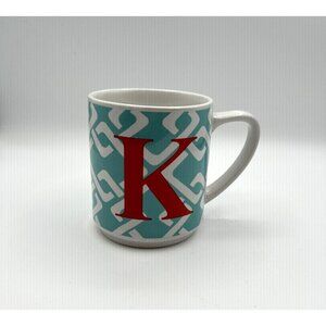 GEO Signature Concept Ultra‎ Mug with Red K Letter and Teal Geometric Pattern